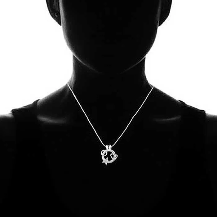 Love You to the Moon Necklace in Sterling Silver
