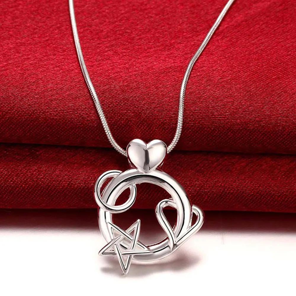 Love You to the Moon Necklace in Sterling Silver