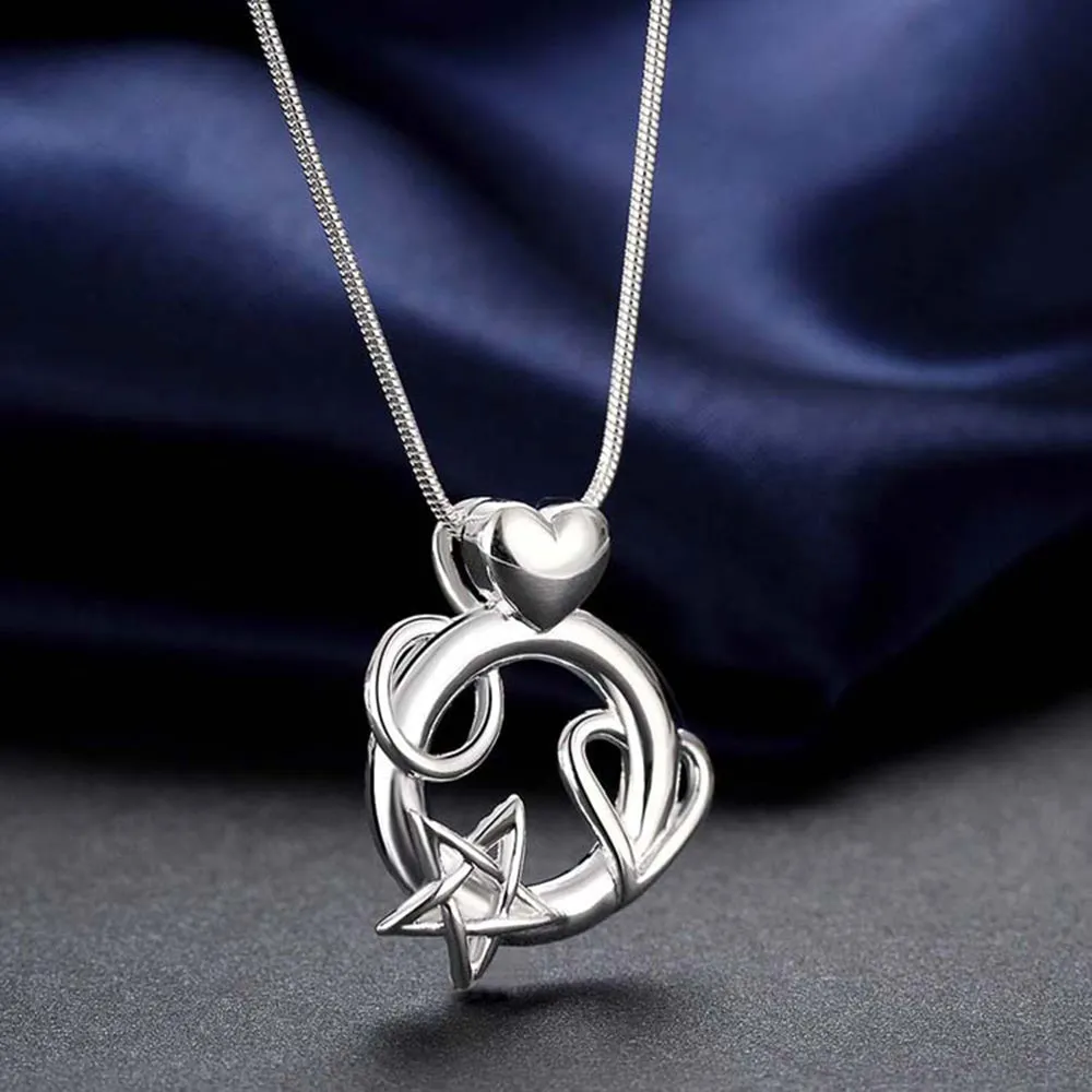 Love You to the Moon Necklace in Sterling Silver
