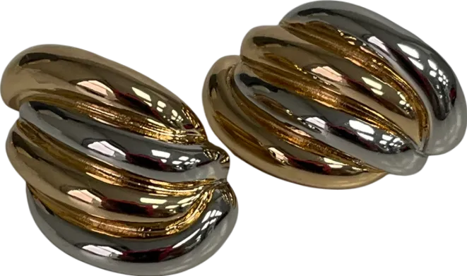 lovisa Metallic Mixed Metals Large Wrapped Stud Earrings One Size