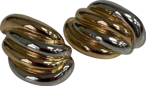 lovisa Metallic Mixed Metals Large Wrapped Stud Earrings One Size
