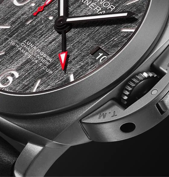 Luminor Luna Rossa Challenger Automatic GMT and Flyback Chronograph 44mm Titanium and Leather Watch