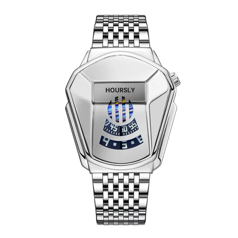 Luxury HOURSLY Men Stainless Steel Watch