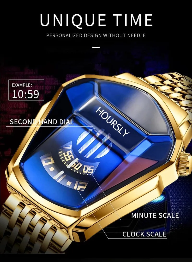 Luxury HOURSLY Men Stainless Steel Watch