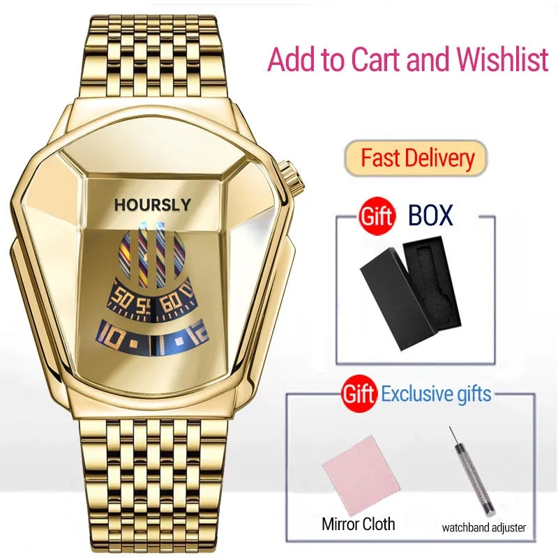 Luxury HOURSLY Men Stainless Steel Watch