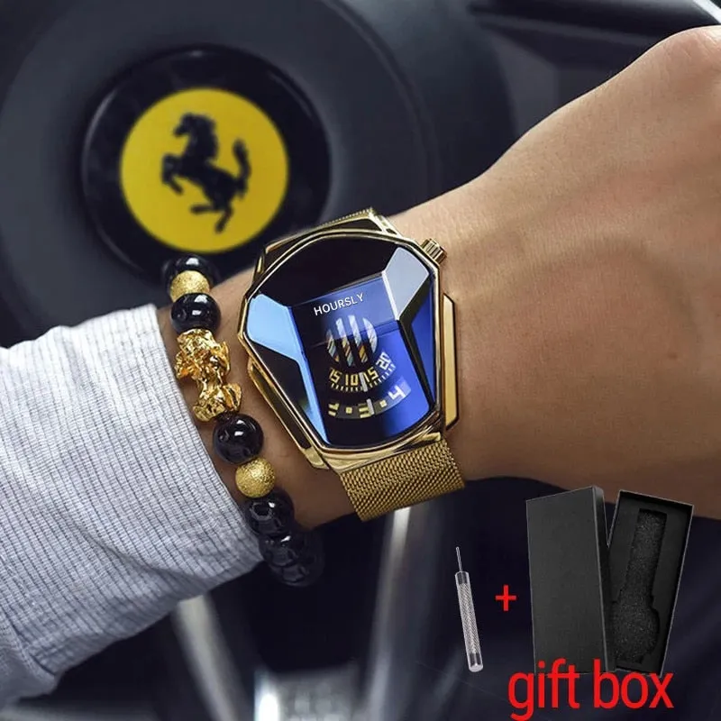 Luxury HOURSLY Men Stainless Steel Watch