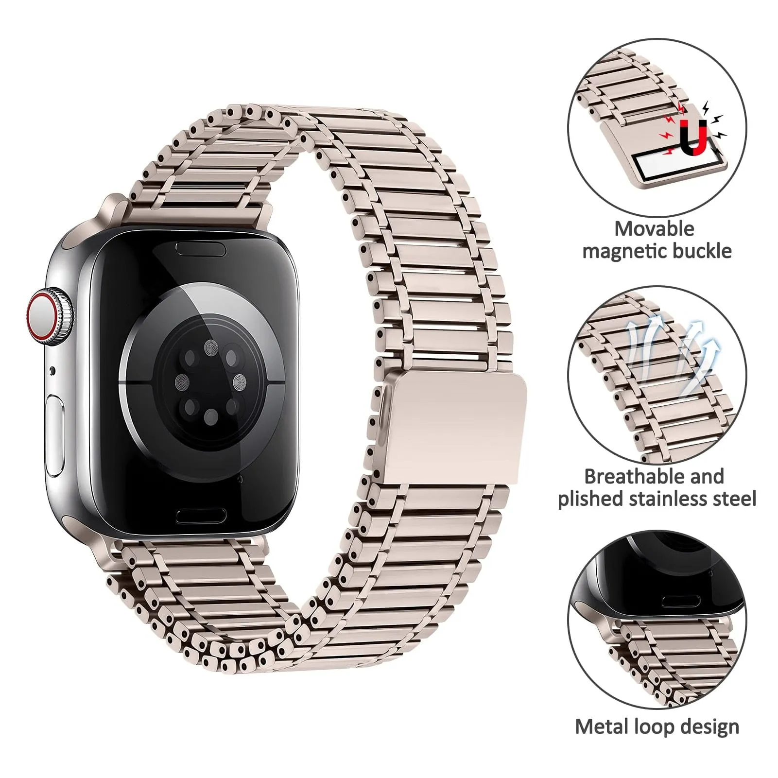 Magnetic Stainless Steel Loop Watch Band