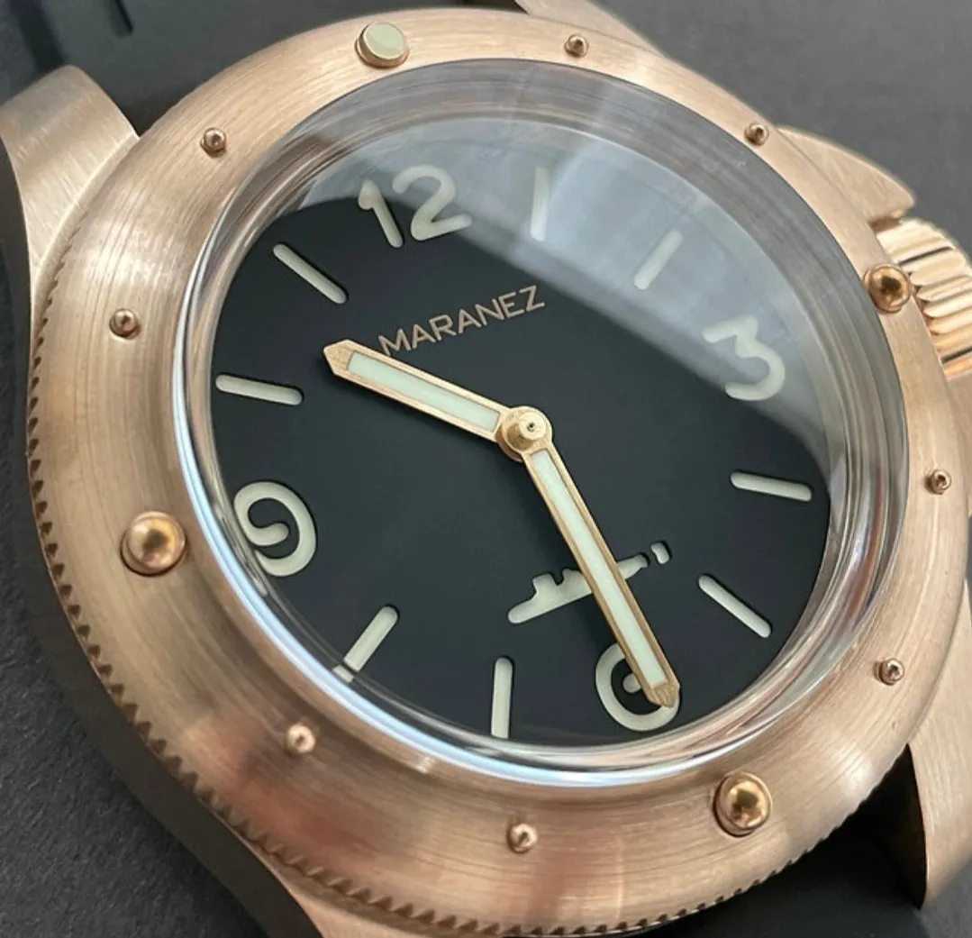 Maranez 49mm Rawai Bronze Black Face Watch