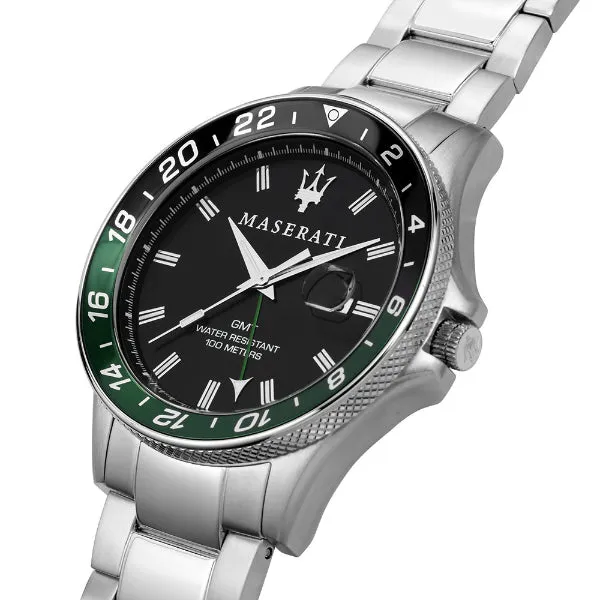 Maserati Sfida Silver Stainless Steel Black Dial Quartz Watch for Gents - R8853140005