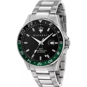 Maserati Sfida Silver Stainless Steel Black Dial Quartz Watch for Gents - R8853140005
