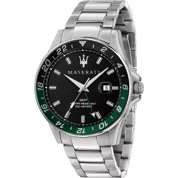 Maserati Sfida Silver Stainless Steel Black Dial Quartz Watch for Gents - R8853140005
