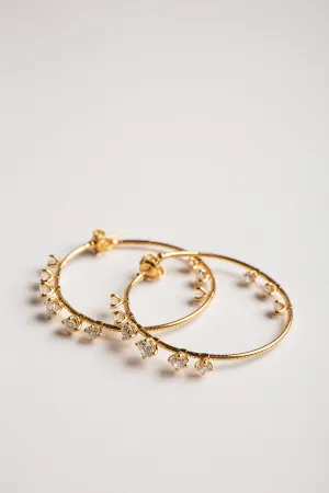MATTIA CIELO | YELLOW GOLD DIAMOND HOOP EARRINGS
