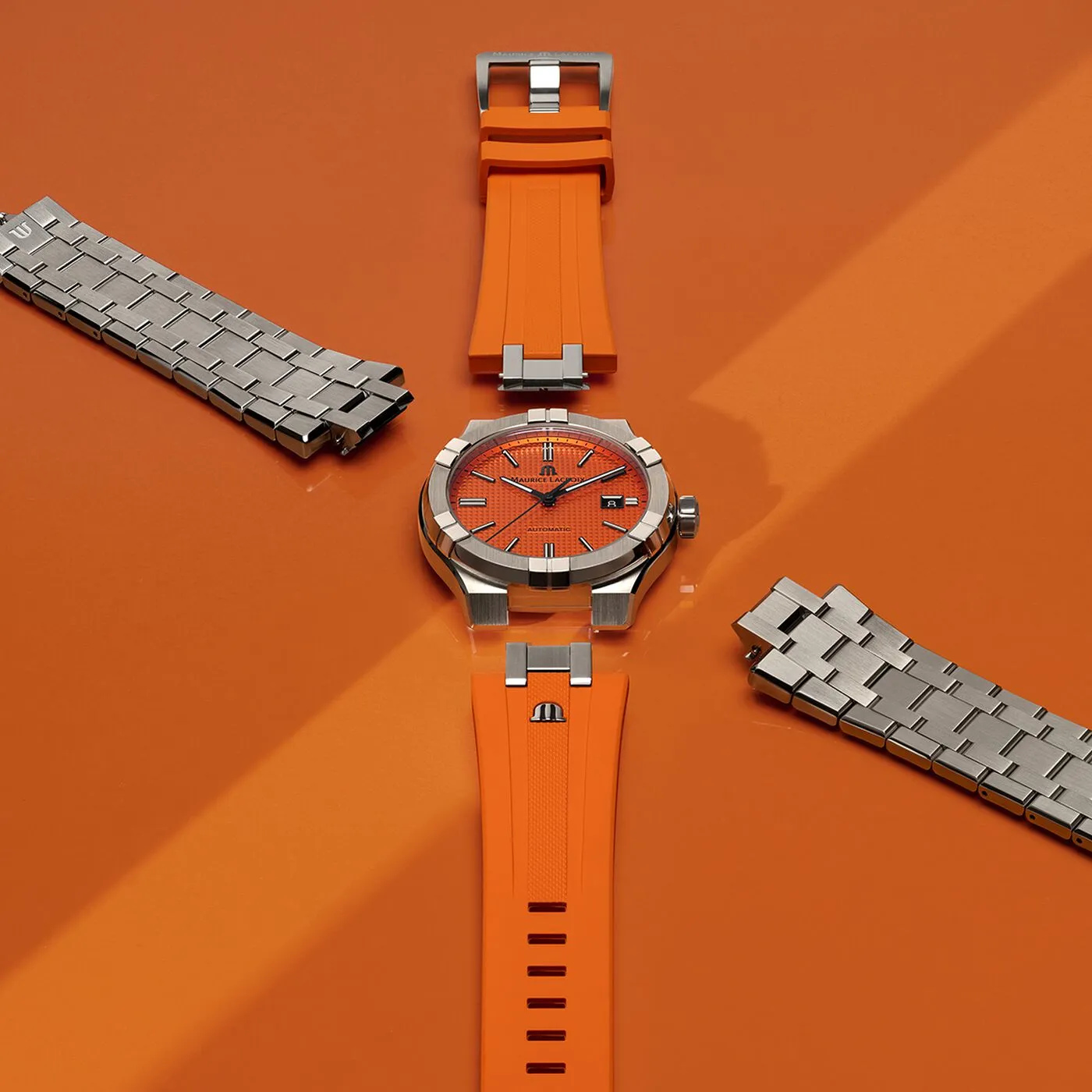 Maurice Lacroix AIKON Automatic 42mm Orange Limited Edition Men's Watch AI6008-SS00F-530-E