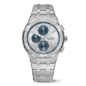 Maurice Lacroix AIKON Quartz Chronograph 42mm Grey-Blue Men's Watch AI1118-SS002-230-1
