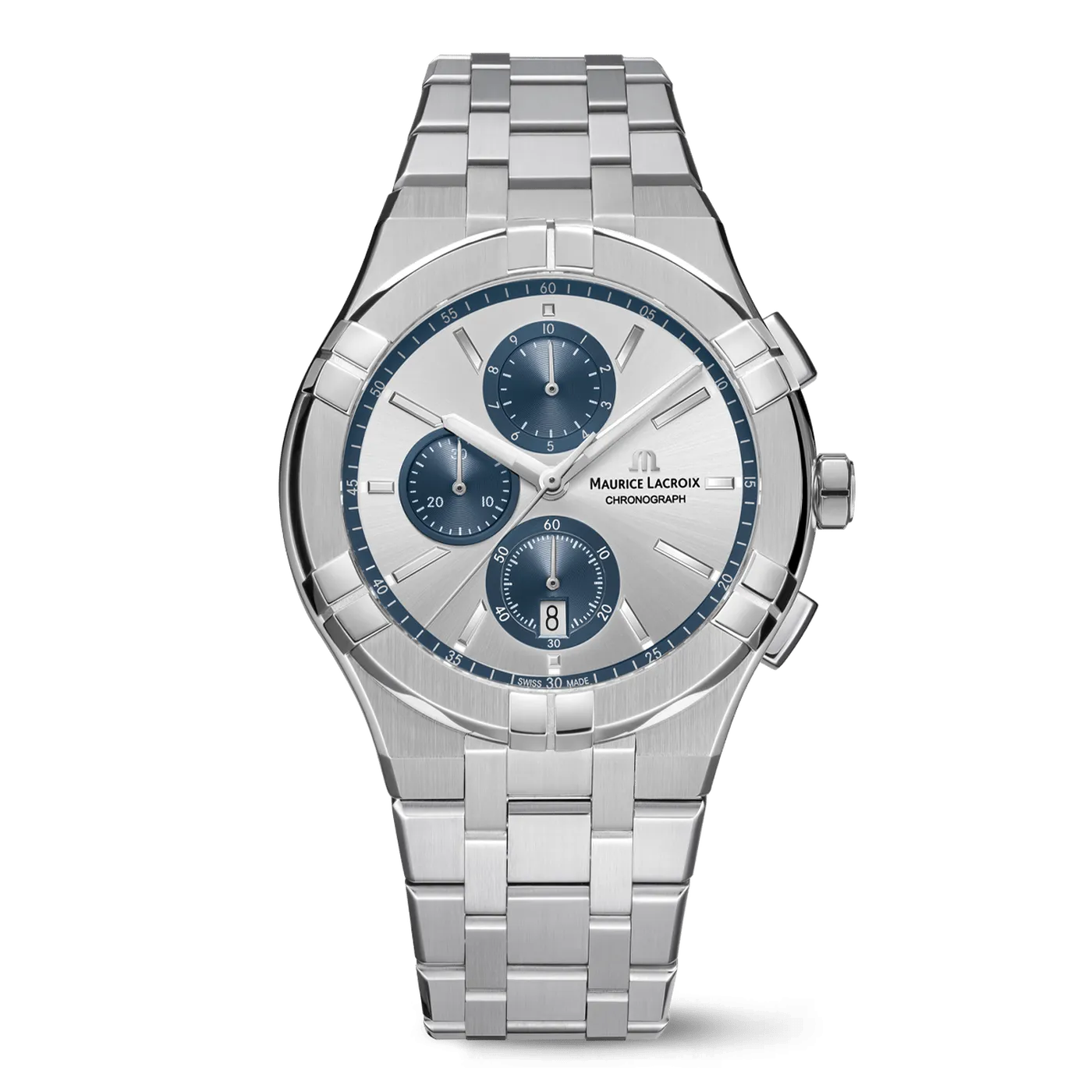 Maurice Lacroix AIKON Quartz Chronograph 42mm Grey-Blue Men's Watch AI1118-SS002-230-1