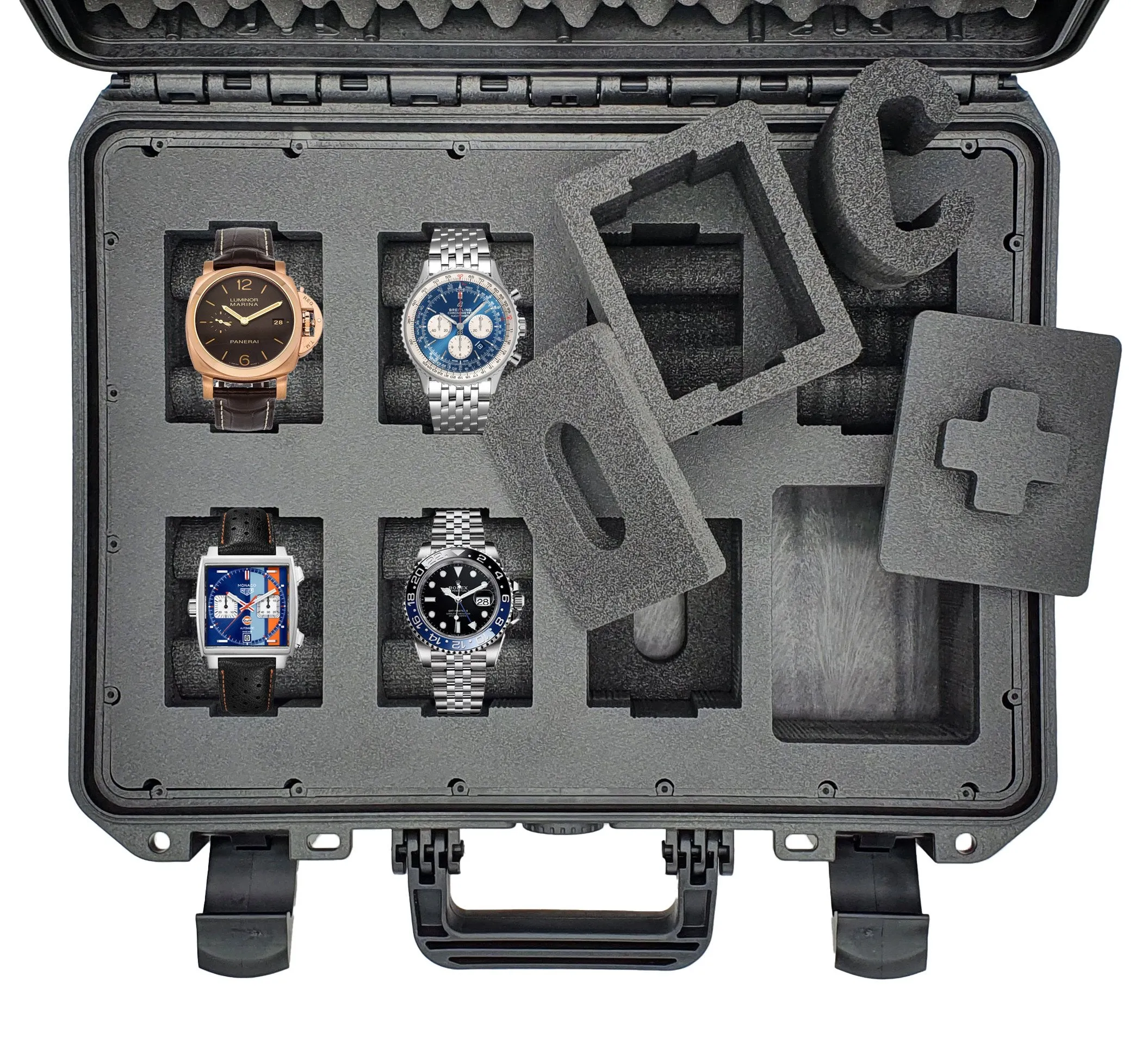 MC-CASES® Watch case Transport case for up to 8 watches - Waterproof - Lockable - Extremely protected