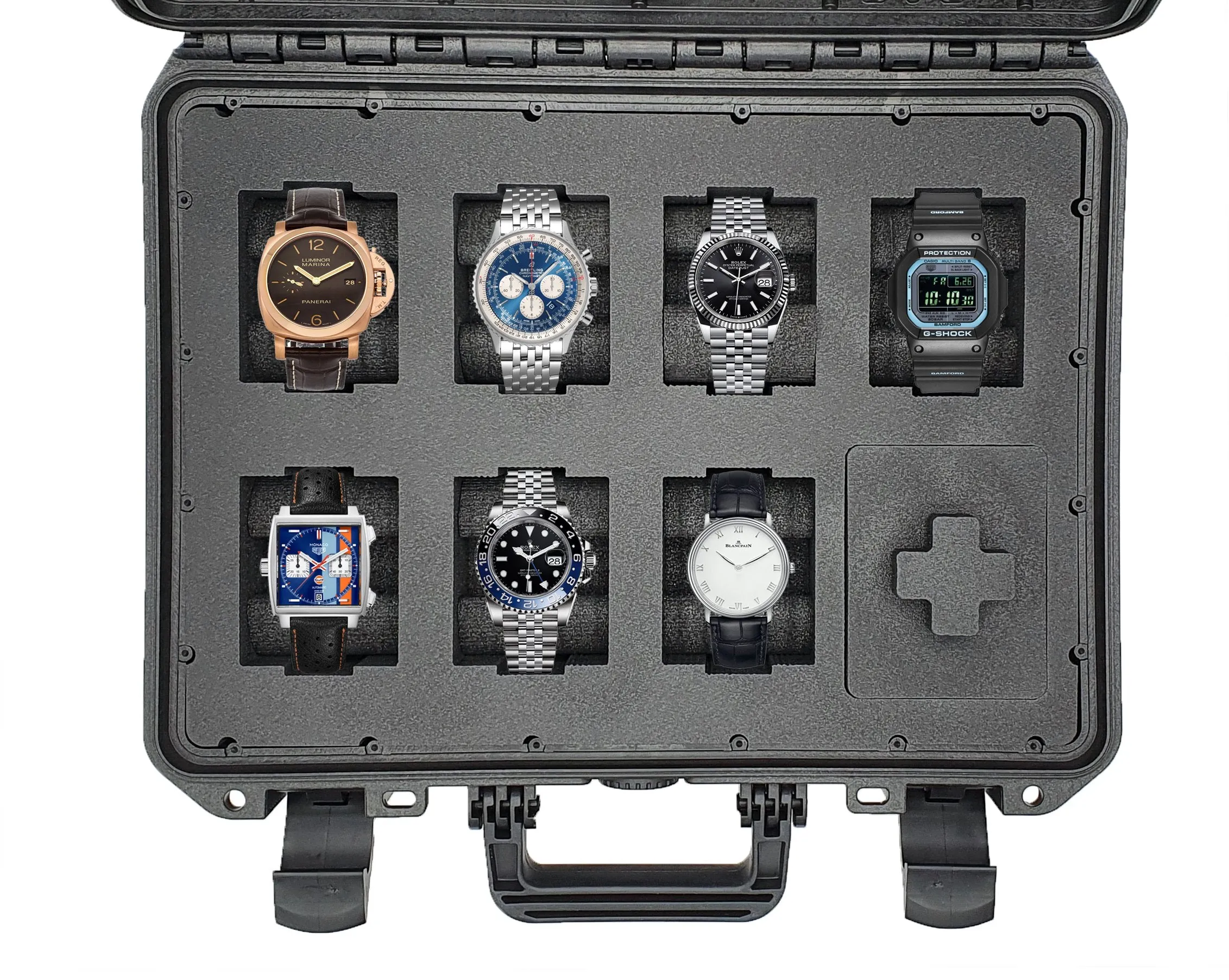 MC-CASES® Watch case Transport case for up to 8 watches - Waterproof - Lockable - Extremely protected