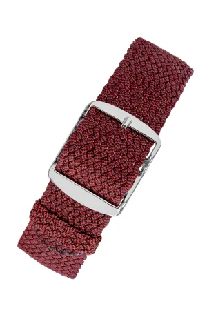 MELANGE PERLON Braided Watch Strap & Buckle in SANGRIA RED