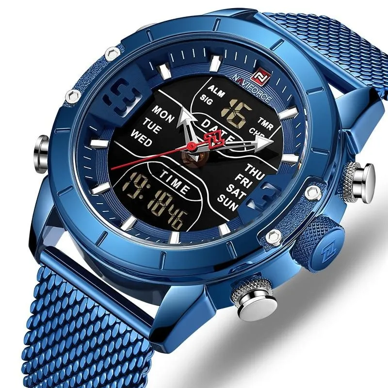 Men  Military Sport Quartz Wrist Stainless Steel watch