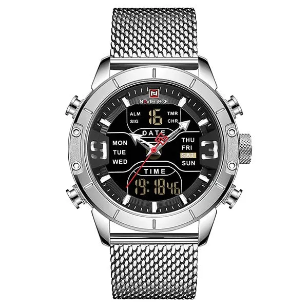 Men  Military Sport Quartz Wrist Stainless Steel watch