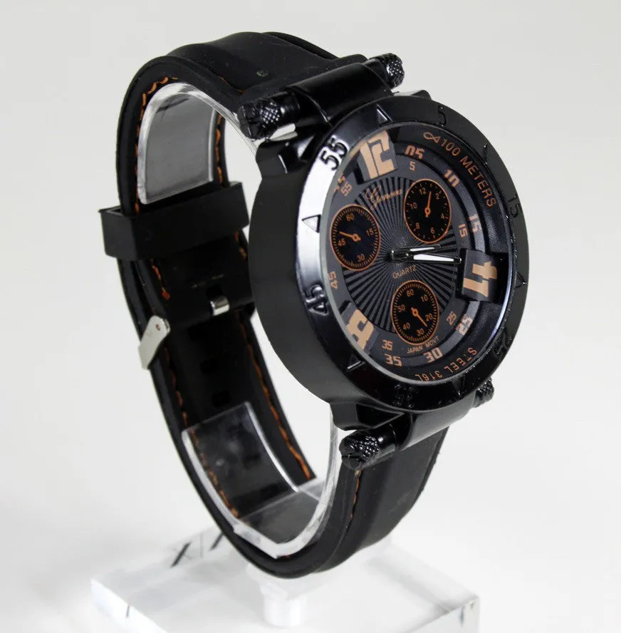 Mens Orange Black Watch