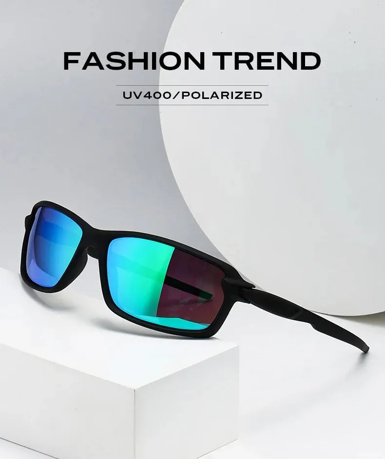 Men's Sports Cycling Polarized Sunglasses for Outdoor, Fishing, Traveling, Driving Square Frame Glasses