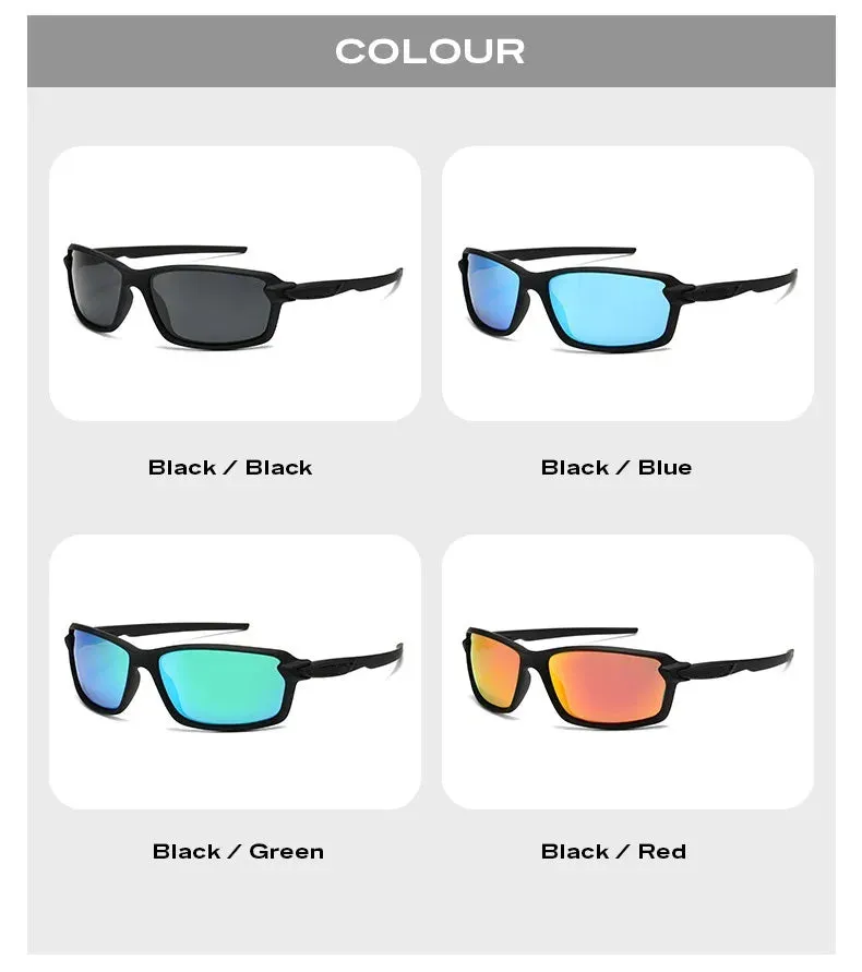 Men's Sports Cycling Polarized Sunglasses for Outdoor, Fishing, Traveling, Driving Square Frame Glasses