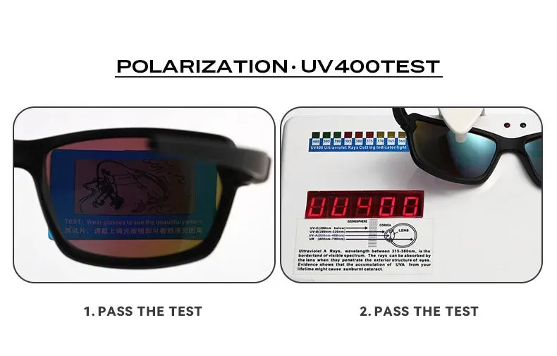 Men's Sports Cycling Polarized Sunglasses for Outdoor, Fishing, Traveling, Driving Square Frame Glasses