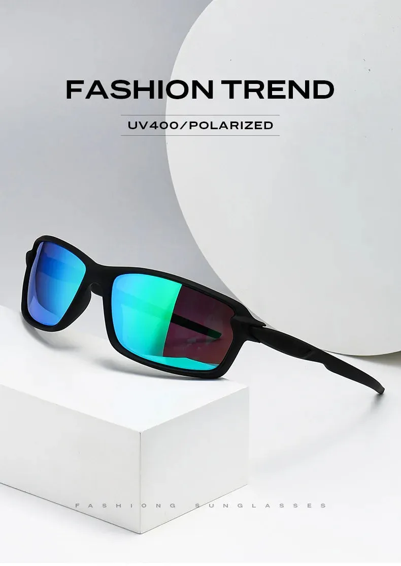 Men's Sports Cycling Polarized Sunglasses for Outdoor, Fishing, Traveling, Driving Square Frame Glasses