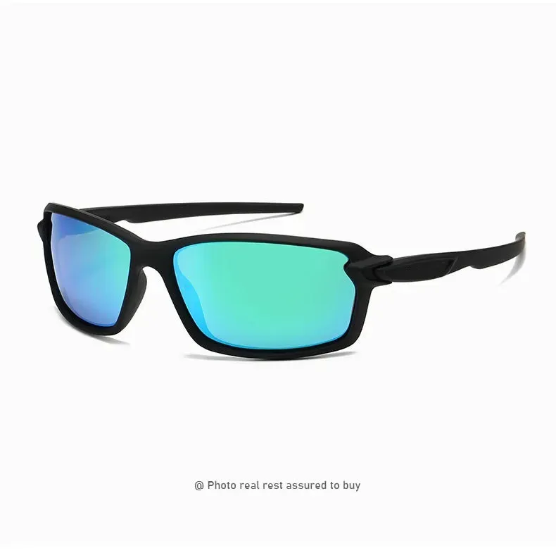Men's Sports Cycling Polarized Sunglasses for Outdoor, Fishing, Traveling, Driving Square Frame Glasses