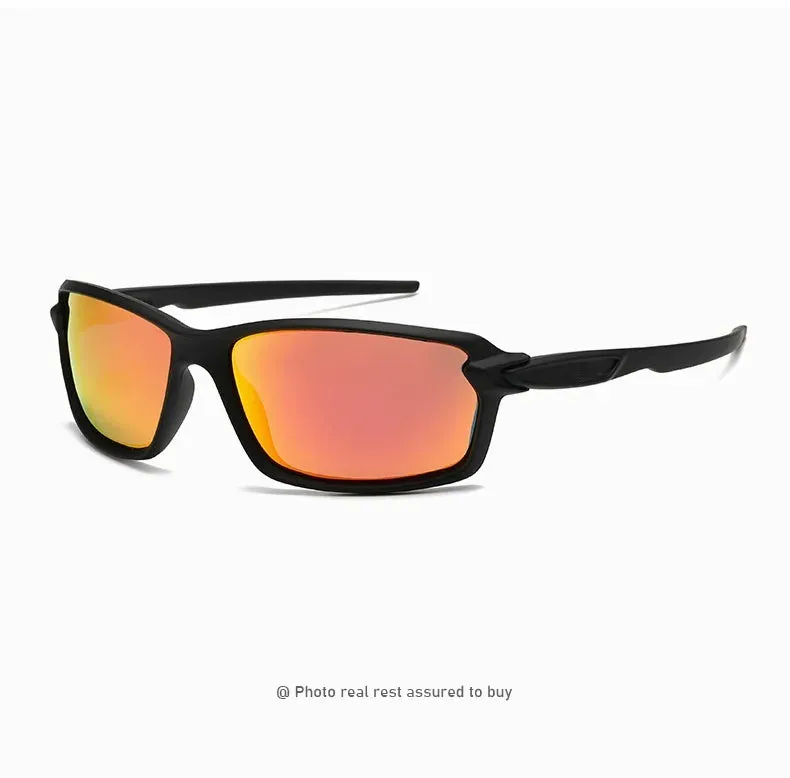 Men's Sports Cycling Polarized Sunglasses for Outdoor, Fishing, Traveling, Driving Square Frame Glasses