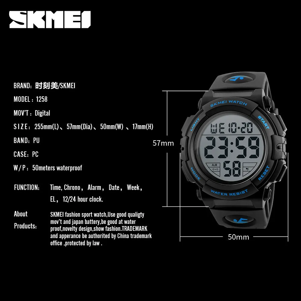Mens Sports Watches Famous Brand Luxury Men's Military Army Watch Digital LED Electronic Waterproof Men Wristwatches Male Skmei