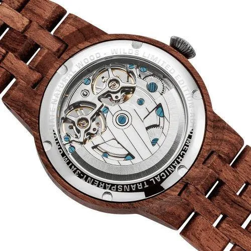 Men's Wood Watch Dual Wheel Automatic Kosso