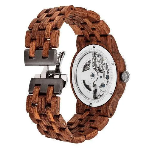 Men's Wood Watch Dual Wheel Automatic Kosso
