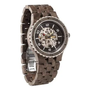Men's Wood Watch Walnut Premium Automatic Transparent Body