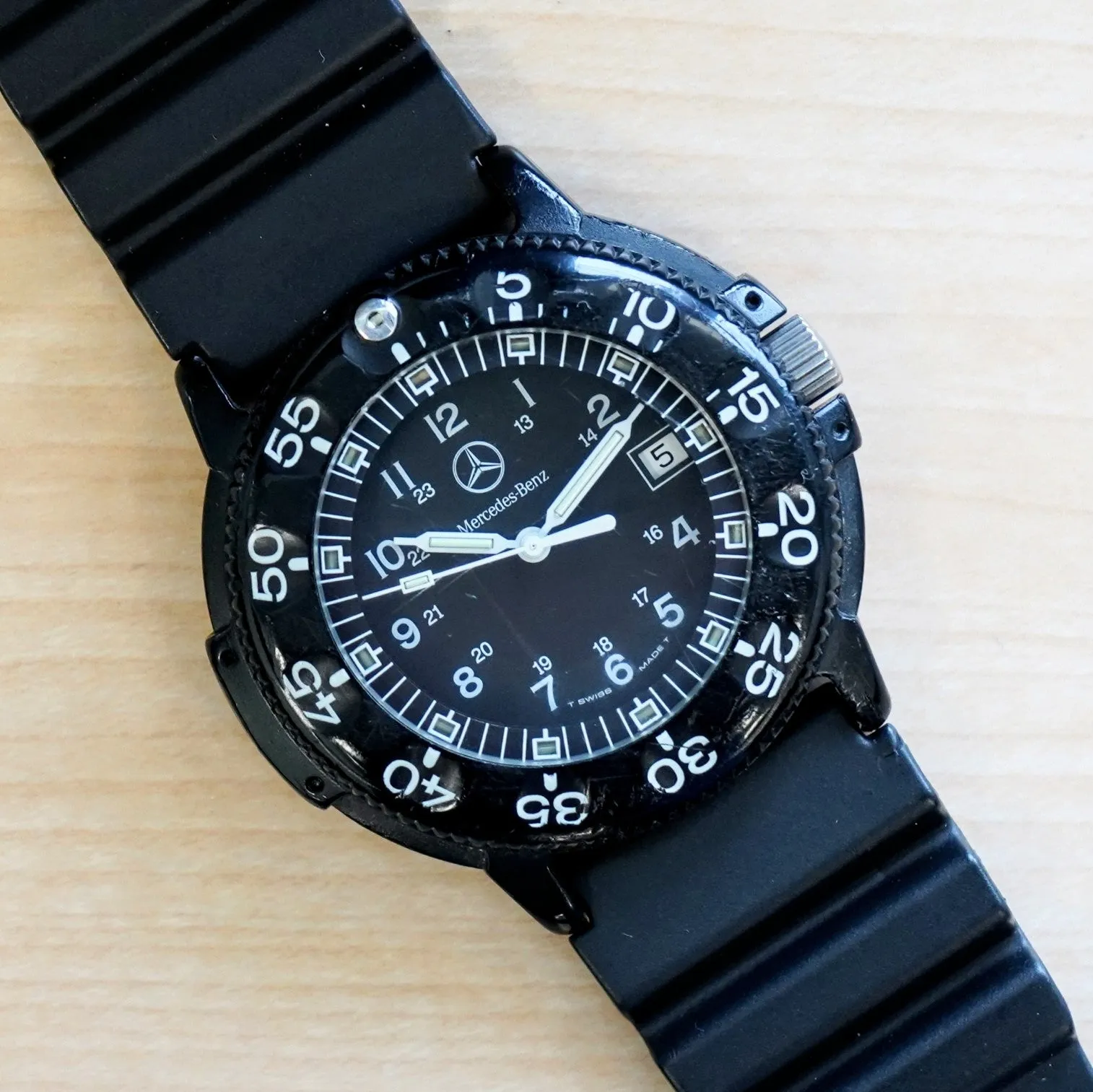 Mercedes Benz LUMINOX Navy Seal Dive Military Watch Date Indicator Swiss Wristwatch
