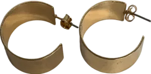 Metallic Wide Huggie Hoop Earrings One Size