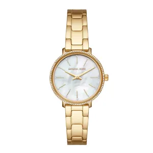Michael Kors Pyper Gold Stainless Steel Mother Of Pearl Dial Quartz Watch for Ladies - MK1065