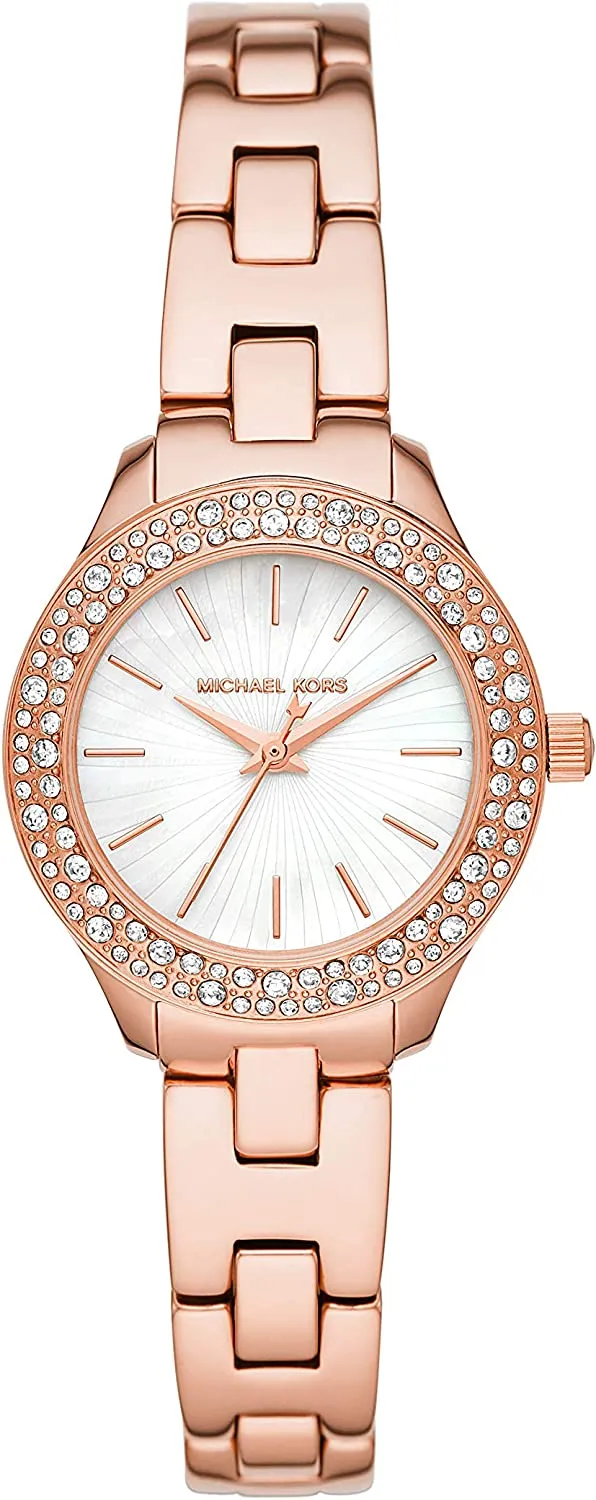 Michael Kors Women's Quartz Watch with Stainless Steel Strap, Rose Gold, 12 (Model: MK4558)