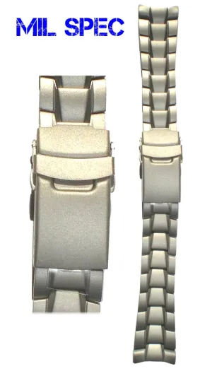 MilSpec Solid Titanium Bracelet, Fits Luminox 3600 Series or Traser Commander 100 and other 22 mm Lug width watches
