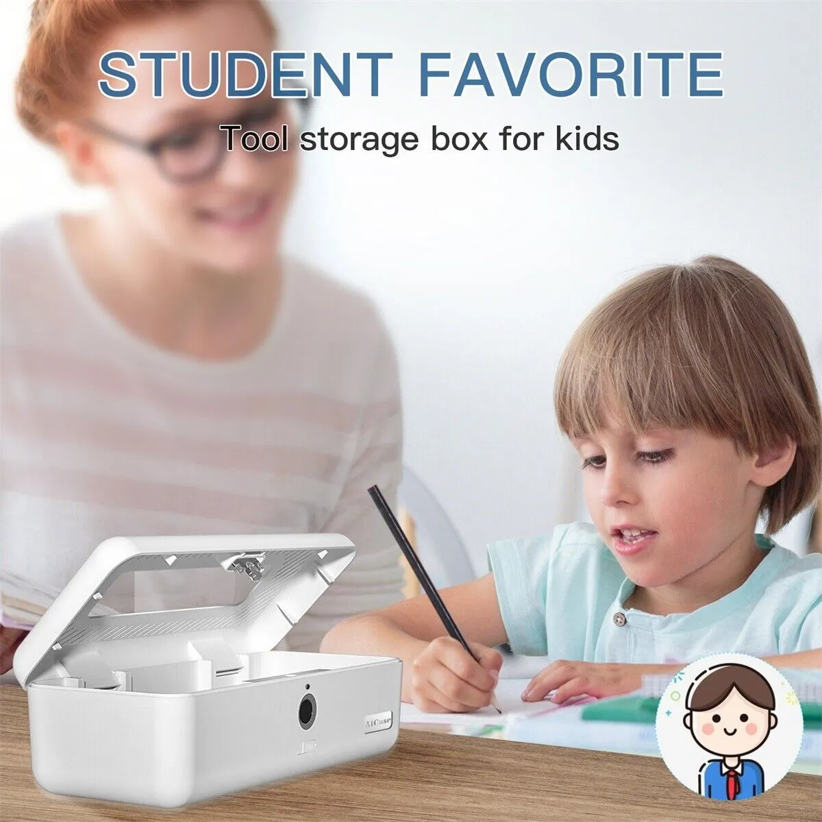 Mini Fingerprint Storage Box Safe Secret Money Hidden Cash Box for Students and Adults