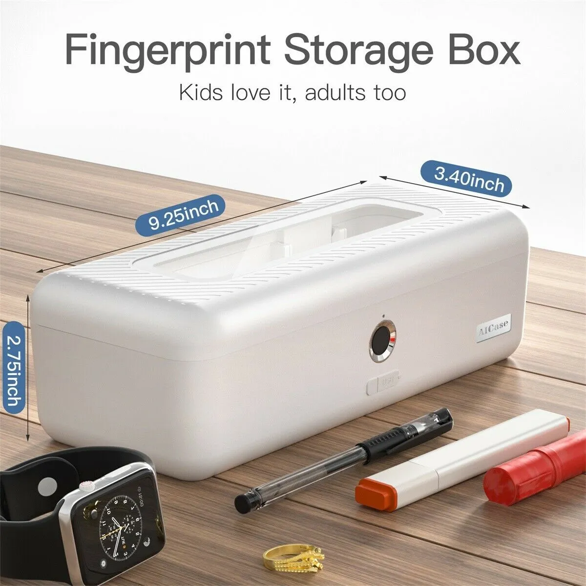 Mini Fingerprint Storage Box Safe Secret Money Hidden Cash Box for Students and Adults