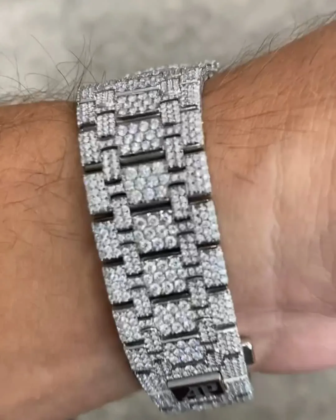 MOISSANITE AP WATCH | AUDEMARS PIGUET ROYALOAK BUSTDOWN Handmade | W 273