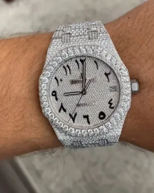 MOISSANITE AP WATCH | AUDEMARS PIGUET ROYALOAK BUSTDOWN Handmade | W 273
