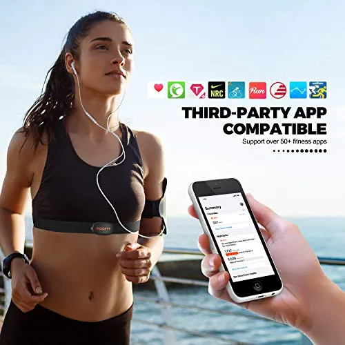 moofit ANT  Heart Rate Monitor with Chest Strap Bluetooth HR Sensor IPX7 Waterproof Compatible with Zwift, Rouvy, TRX, EliteHRV, Peloton, Strava for iOS, Android (MooFit app Unavailable)