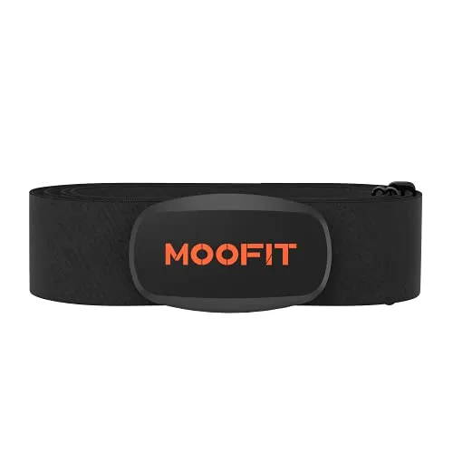 moofit ANT  Heart Rate Monitor with Chest Strap Bluetooth HR Sensor IPX7 Waterproof Compatible with Zwift, Rouvy, TRX, EliteHRV, Peloton, Strava for iOS, Android (MooFit app Unavailable)