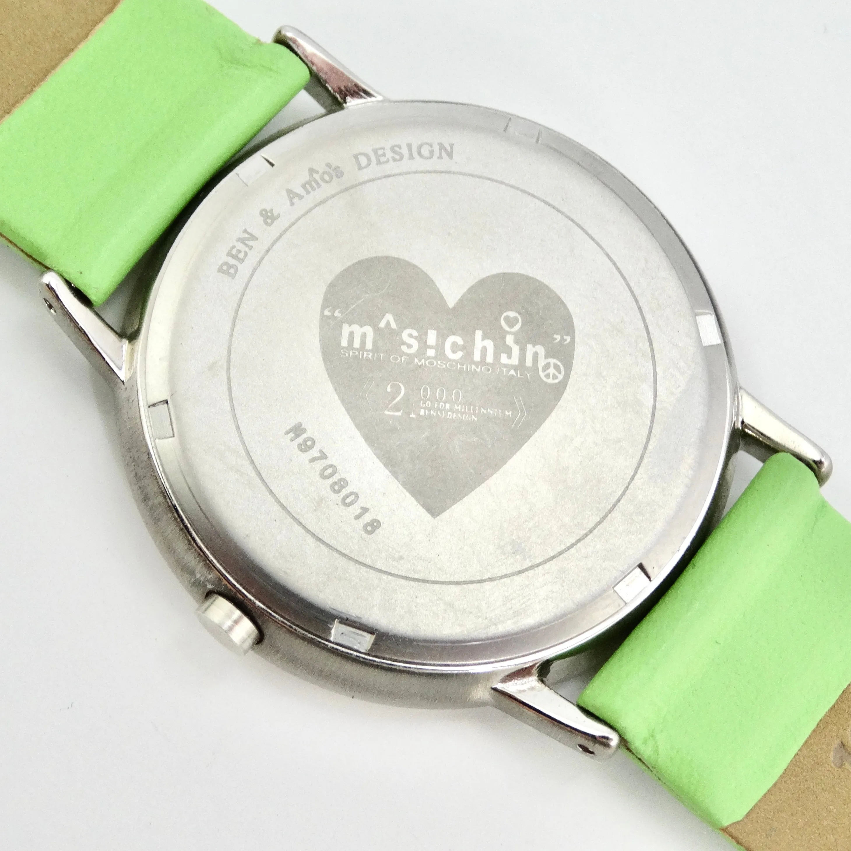 Moschino 1980s Green Leather Watch