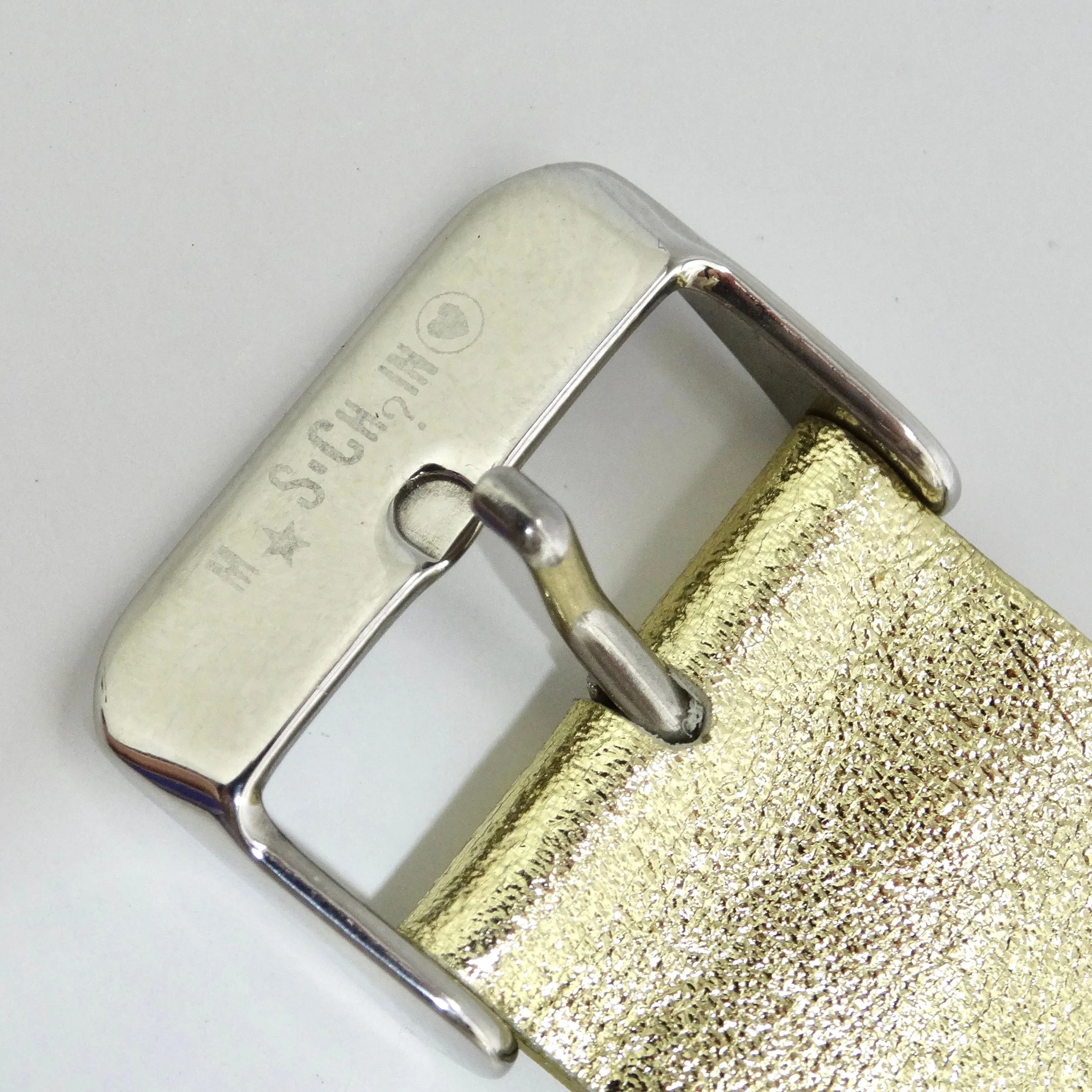 Moschino 1980s Metallic Gold Leather Watch