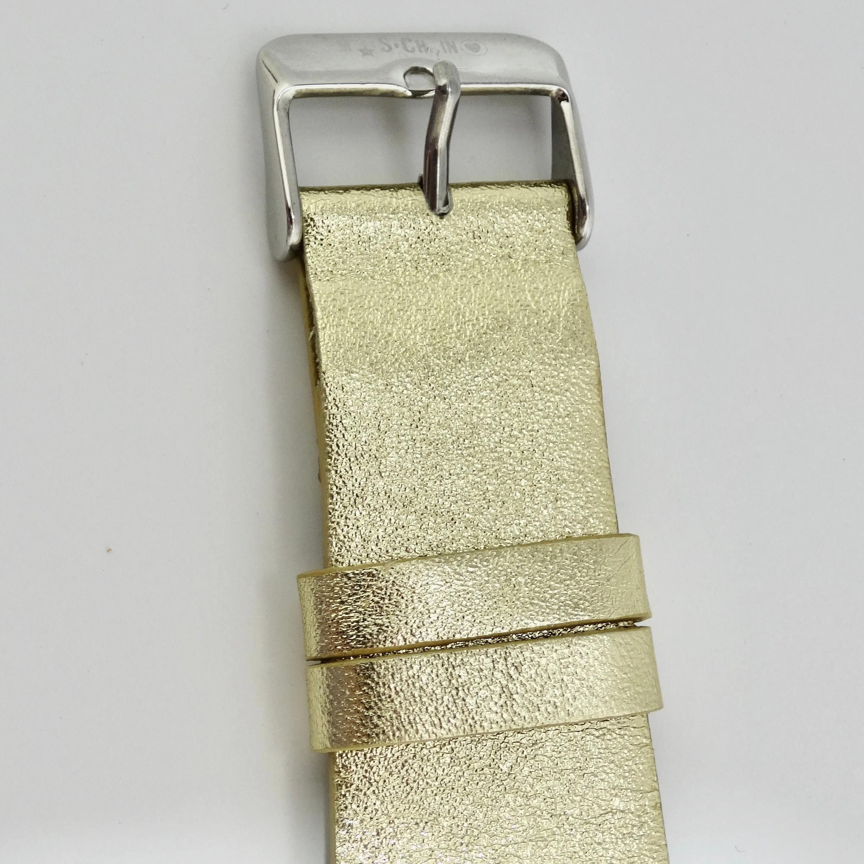 Moschino 1980s Metallic Gold Leather Watch