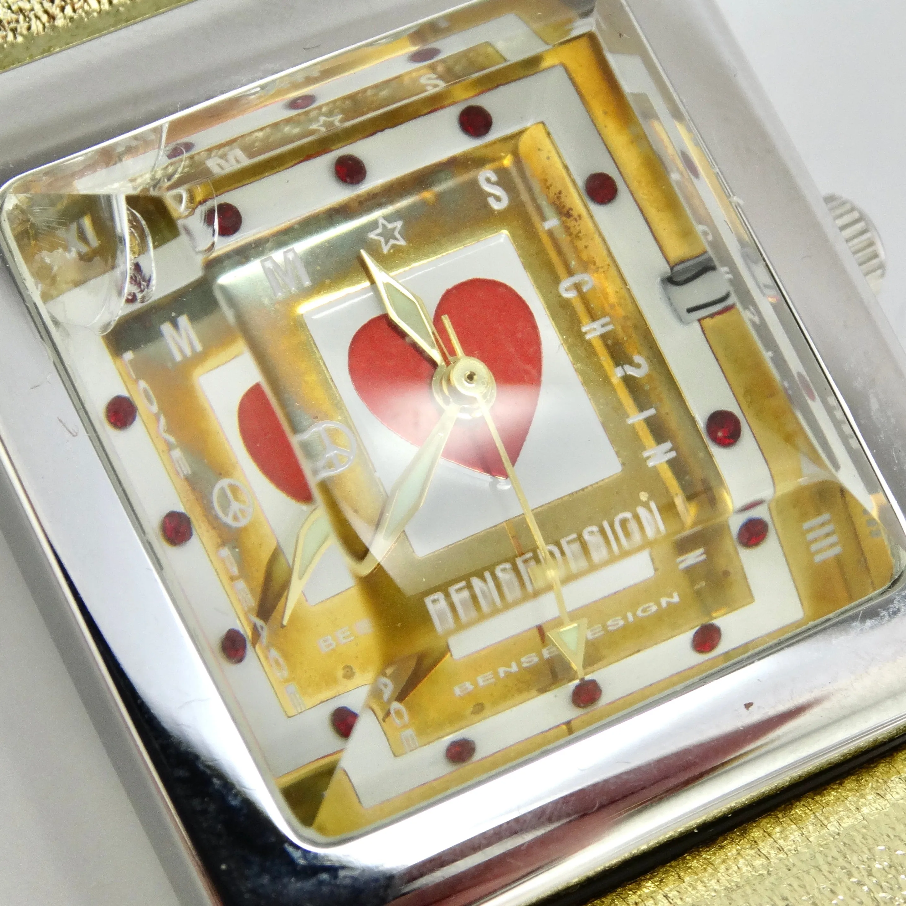 Moschino 1980s Metallic Gold Leather Watch